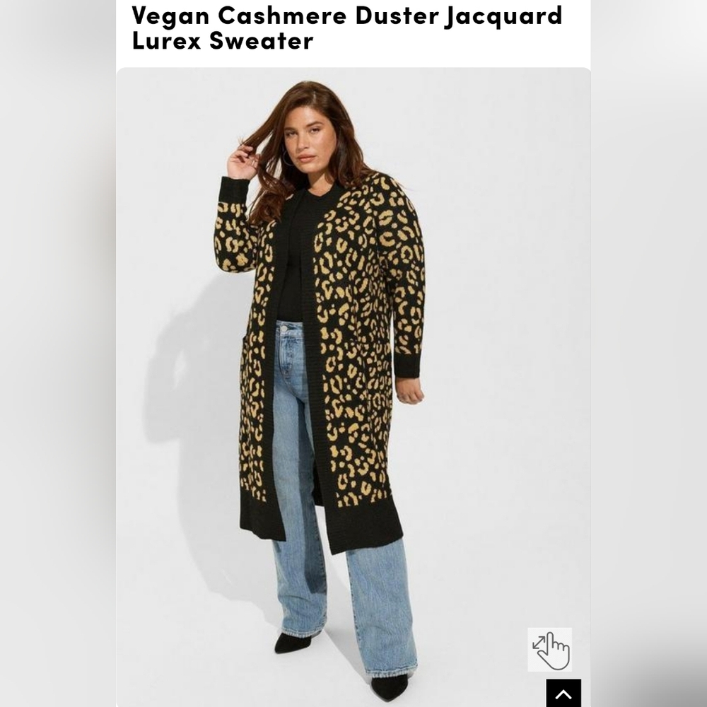 New Torrid Vegan Cashmere Duster Jacquard Lurex Sweater 5X